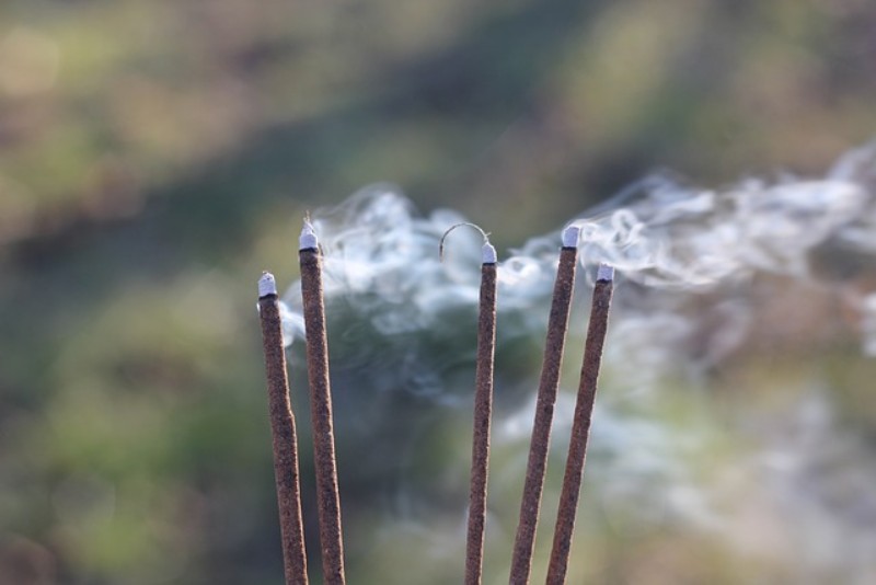 incense flickering smoke